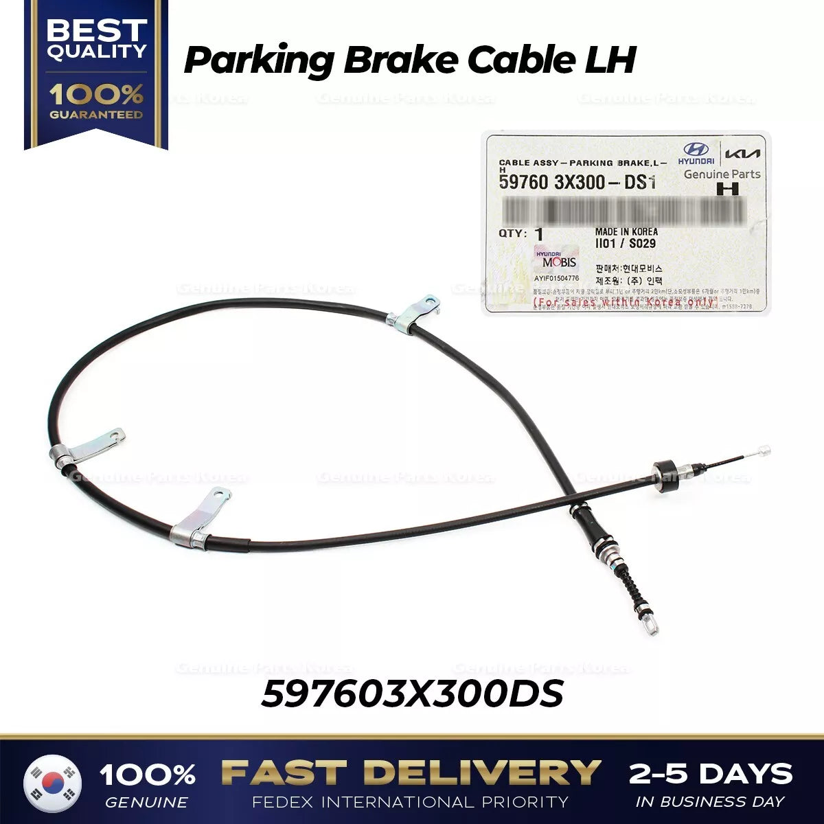 ⭐Genuine⭐ Parking Brake Cable LH 597603X300DS for Hyundai Elantra