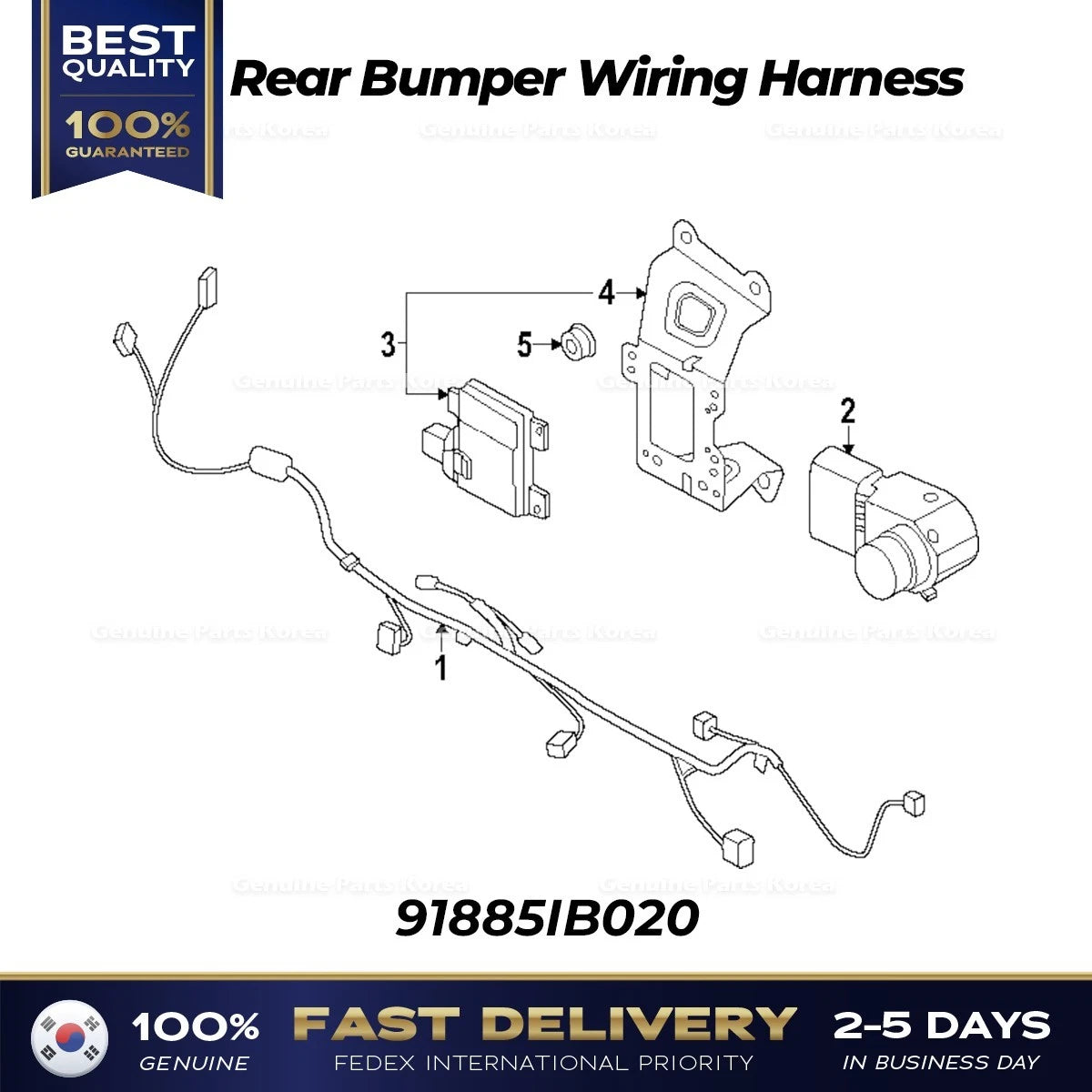 ⭐Genuine⭐ Rear Bumper Wiring Harness 91885IB020 for Hyundai Elantra N
