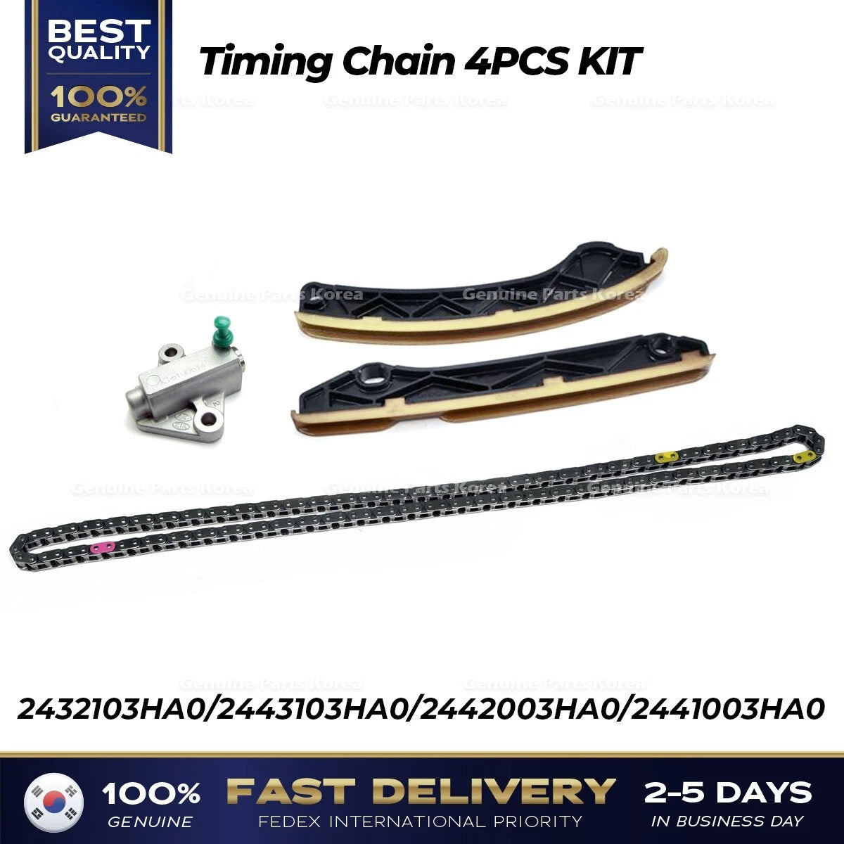 ⭐Genuine⭐ Timing Chain 4PCS KIT 2432103HA0 for Hyundai Elantra Ioniq Kia Niro