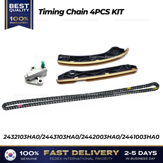 ⭐Genuine⭐ Timing Chain 4PCS KIT 2432103HA0 for Hyundai Elantra Ioniq Kia Niro
