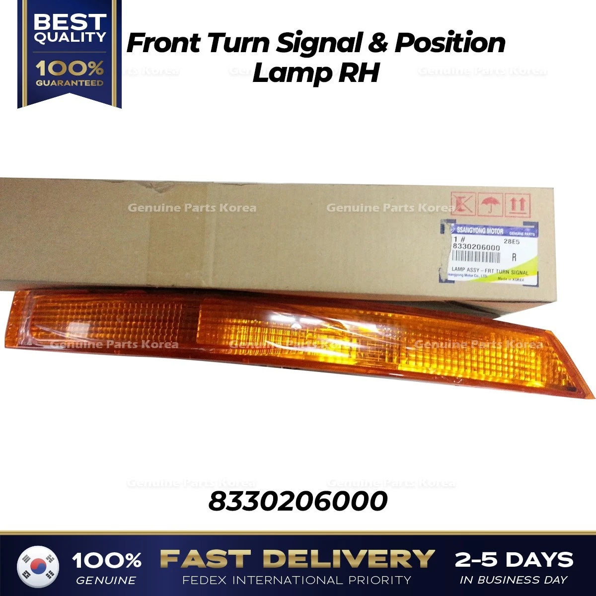 Genuine Front Turn Signal & Position Lamp RH 8330206000 for Ssangyong Korando