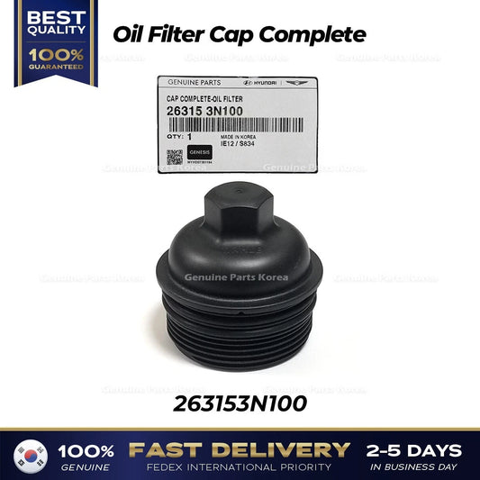 ⭐Genuine⭐ Oil Filter Cap Complete 263153N100 for Hyundai Genesis G80 GV80