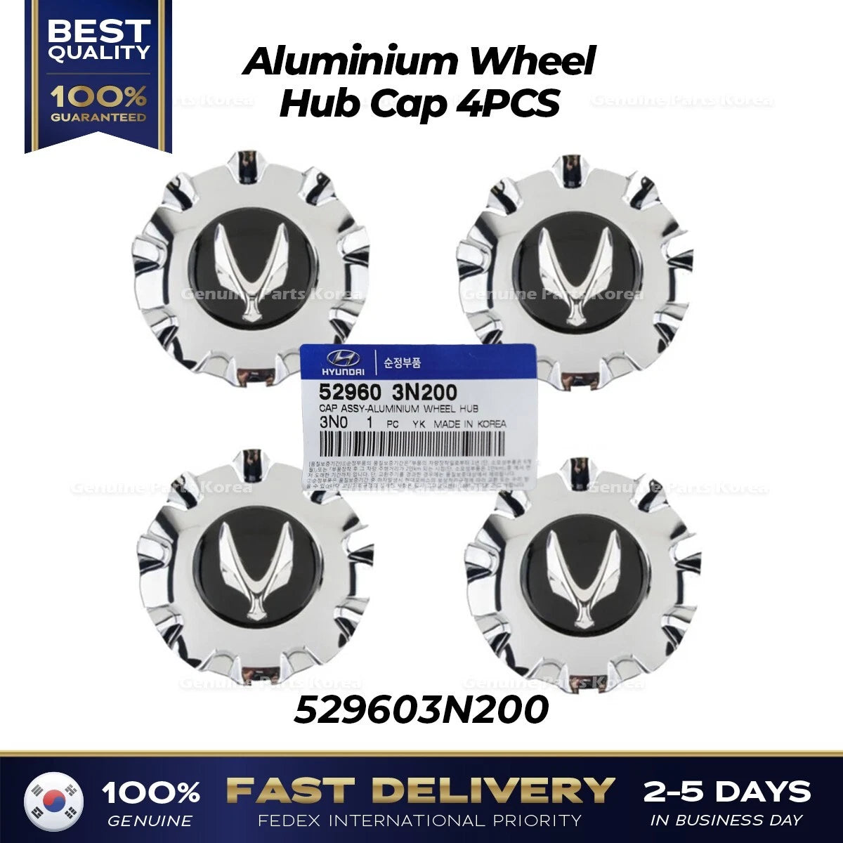 ⭐Genuine⭐ Aluminium Wheel Hub Cap 4PCS 529603N200 for Hyundai Equus
