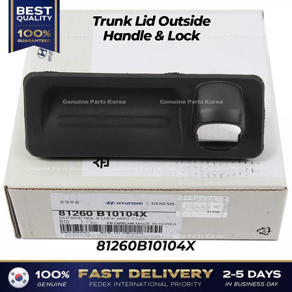 Genuine Trunk Lid Outside Handle & Lock 81260B10104X for Hyundai Genesis