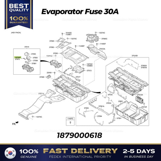 ⭐Genuine⭐ Evaporator Fuse 30A 1879000618 for Hyundai Ioniq Sonata Optima
