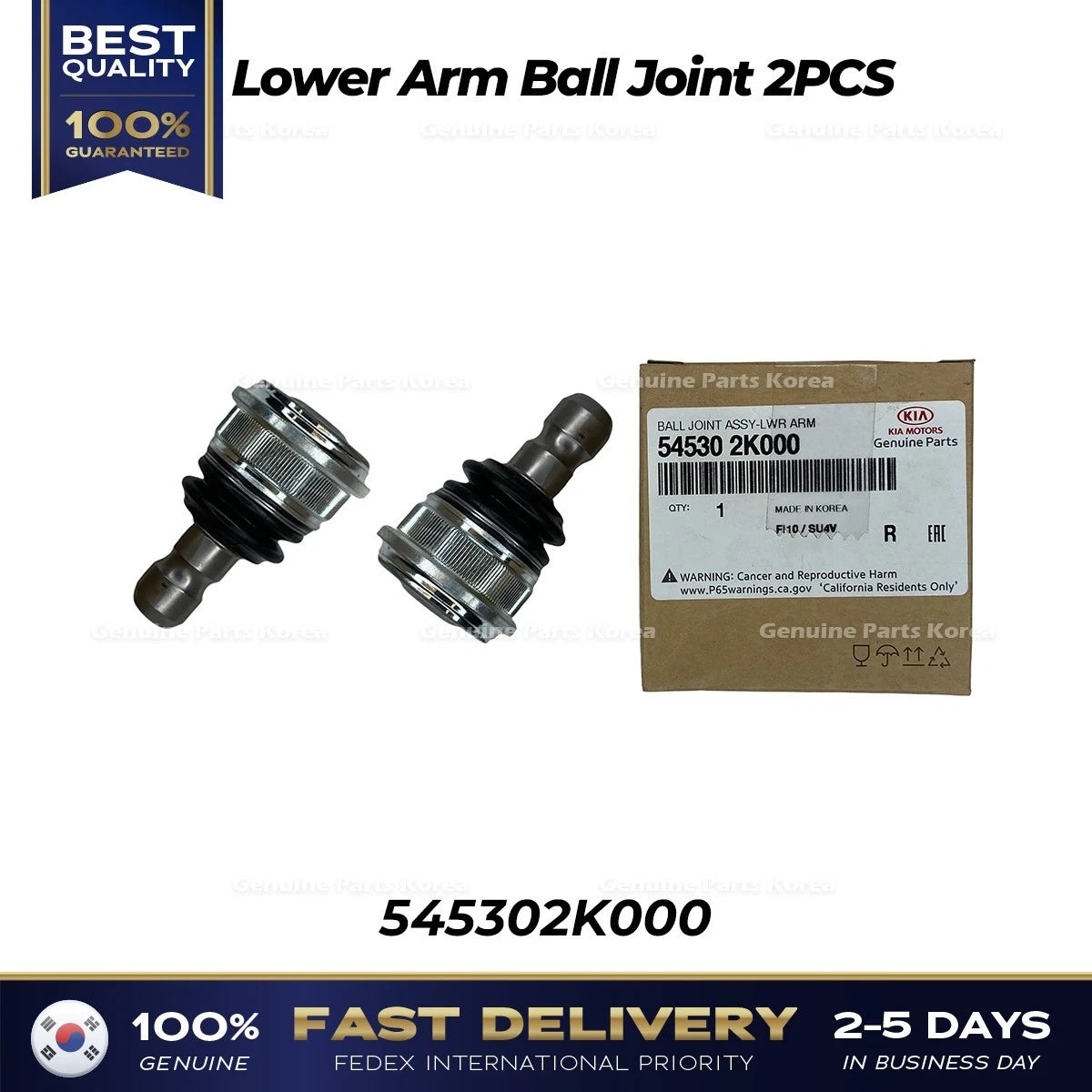 Genuine Lower Arm Ball Joint 2PCS 545302K000 for Kia Rio Soul