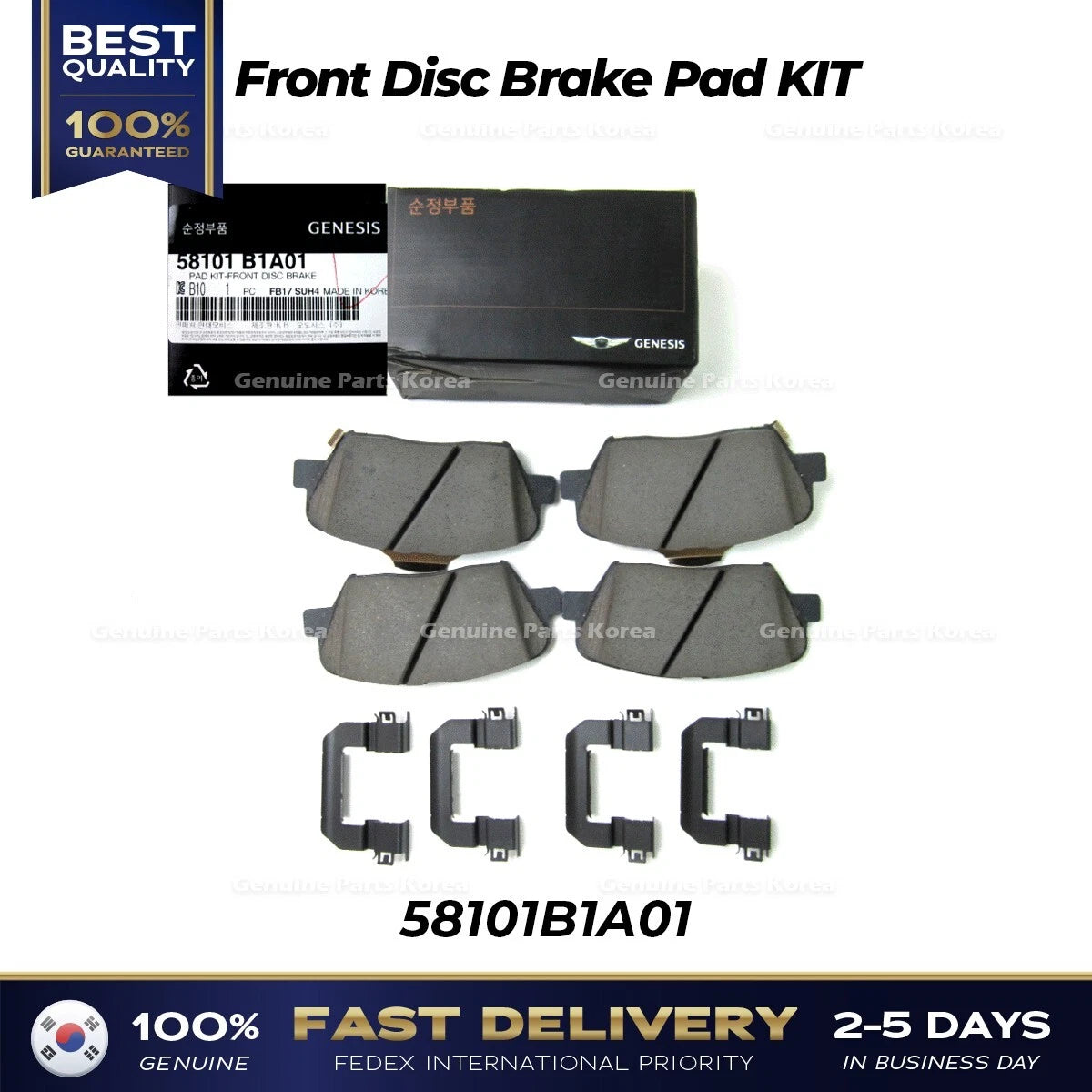 ⭐Genuine⭐ Front Disc Brake Pad KIT 58101B1A01 for Hyundai Genesis G80