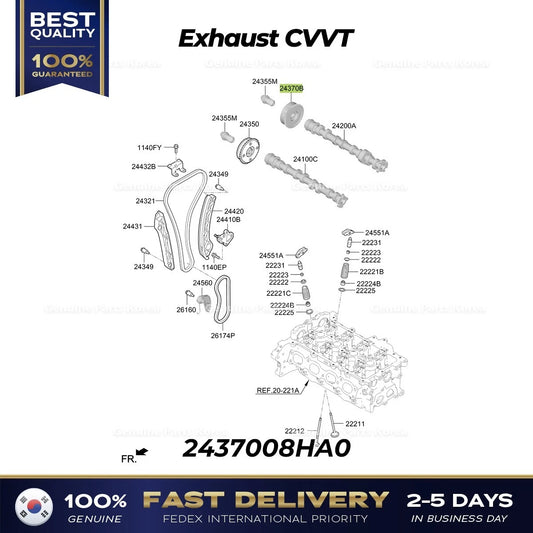 ⭐Genuine⭐ Exhaust CVVT 2437008HA0 for Hyundai Kona Hybrid Kia Niro