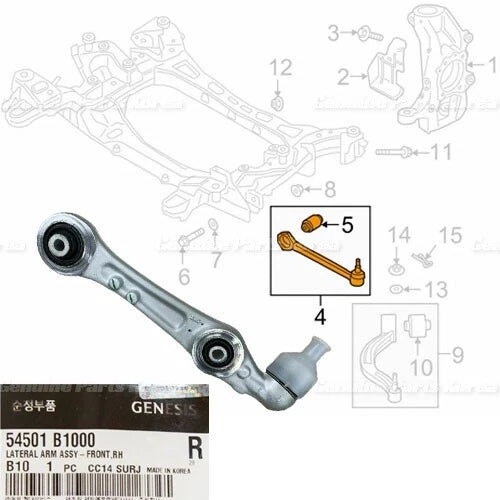 ⭐Genuine⭐ Front Lower Lateral Control Arm RH Original RWD for Genesis G80 15-19