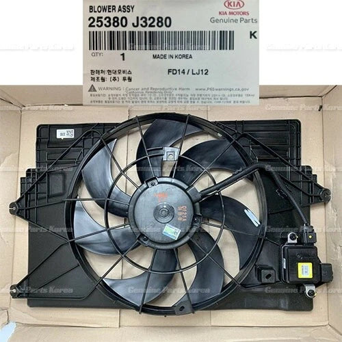 OEM Radiator Condenser Cooling Fan Assembly for Hyundai Veloster Kia Soul Turbo
